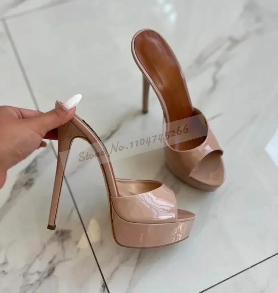 Summer Clothing Clearance - Zapatillas modernas de charol brillante, color