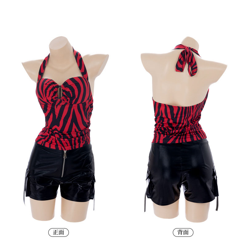 Summer Clothing Sets Women - Top Halter de Malla Rojo con