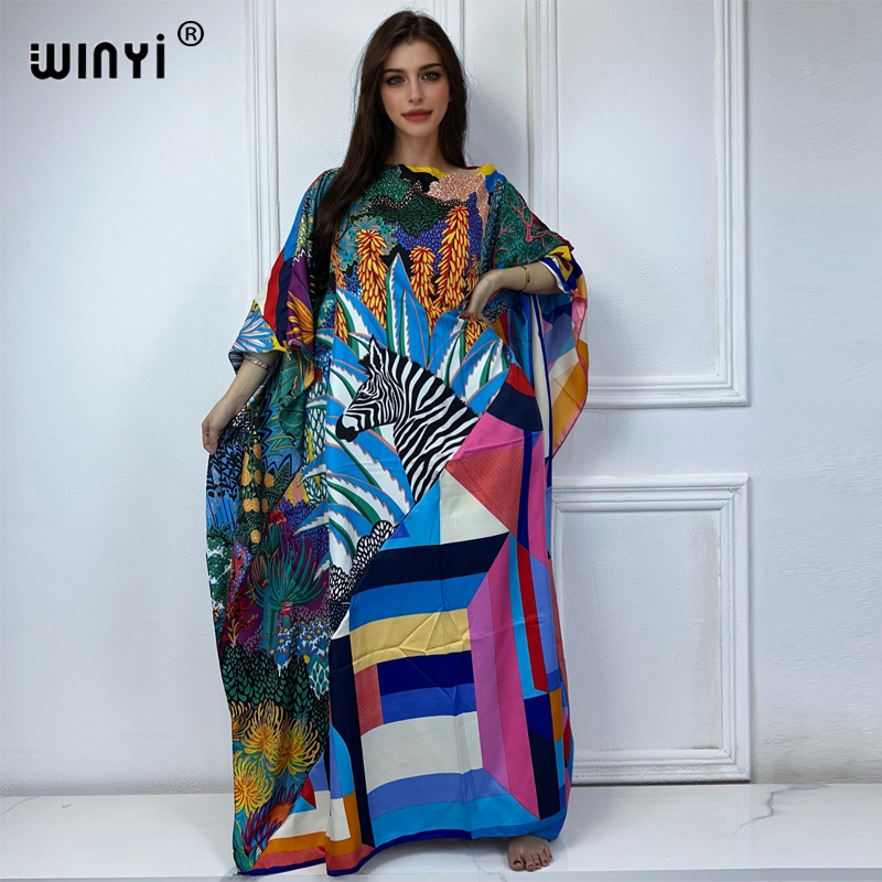 Summer Evenings Clothing - WINYI Nuevo Vestido Kaftán Estampado de