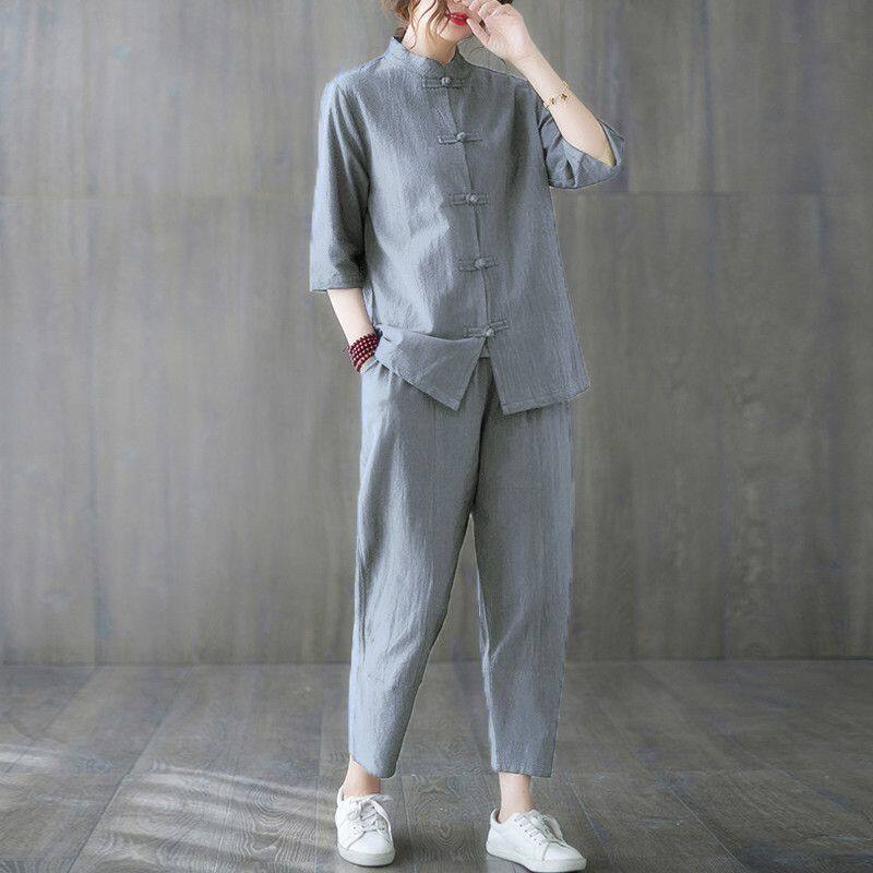 Summer Linen Clothing For Women - Conjunto de 2 Piezas de Ropa