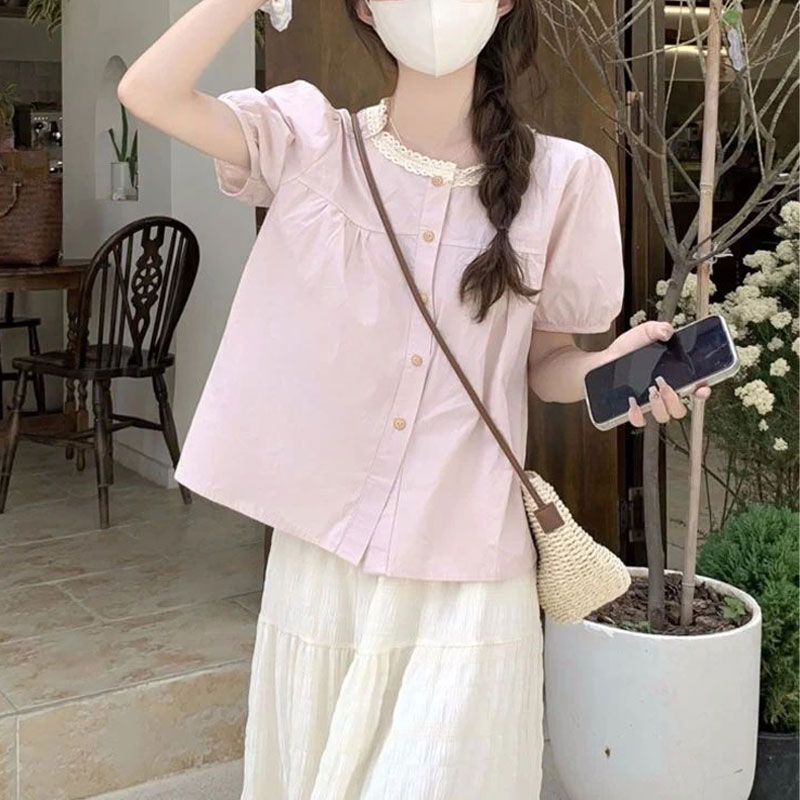 Summer Clothing In French - Camisas empalmadas de encaje a la