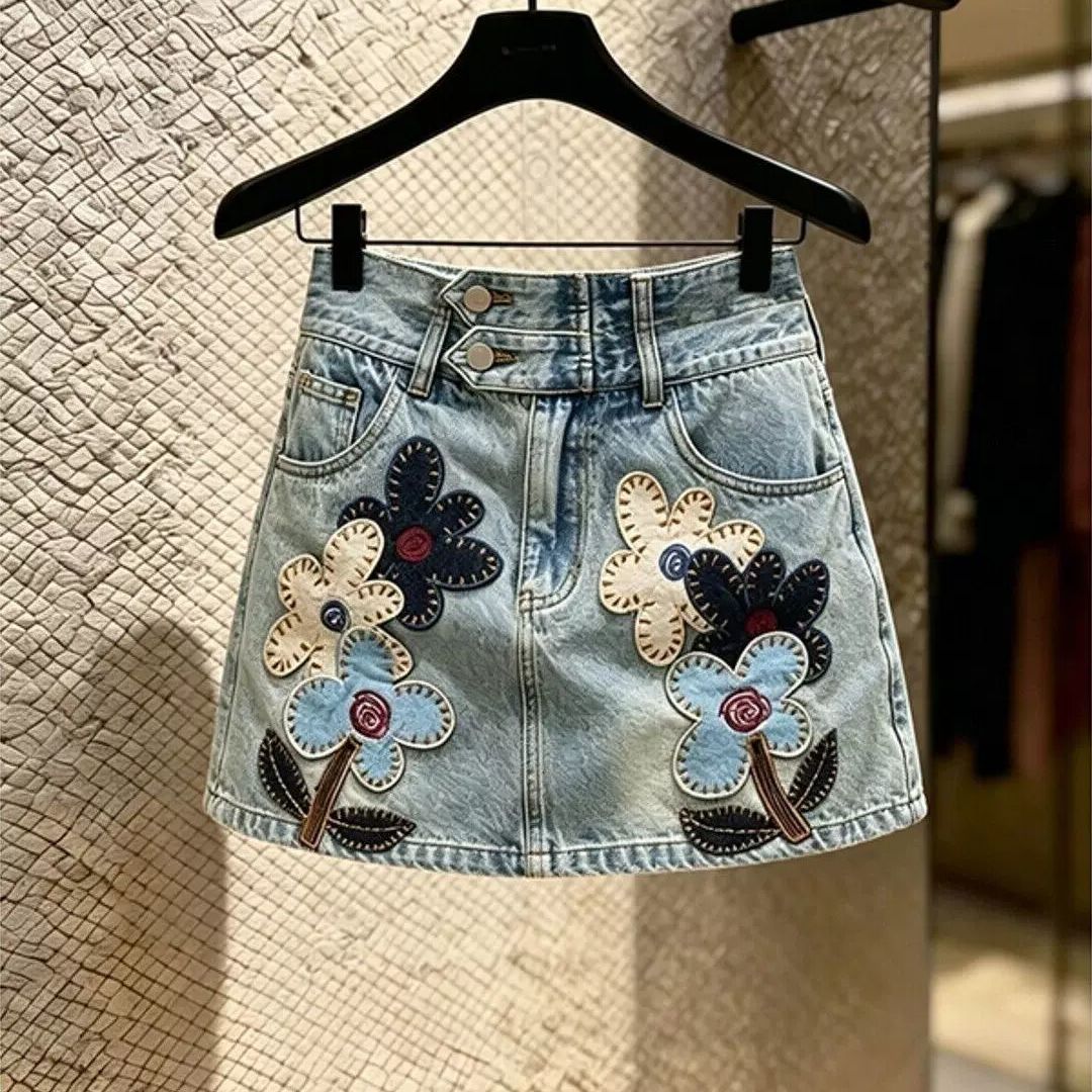 Falda vaquera de moda coreana  - Summer Clothing Looks reseña y precio