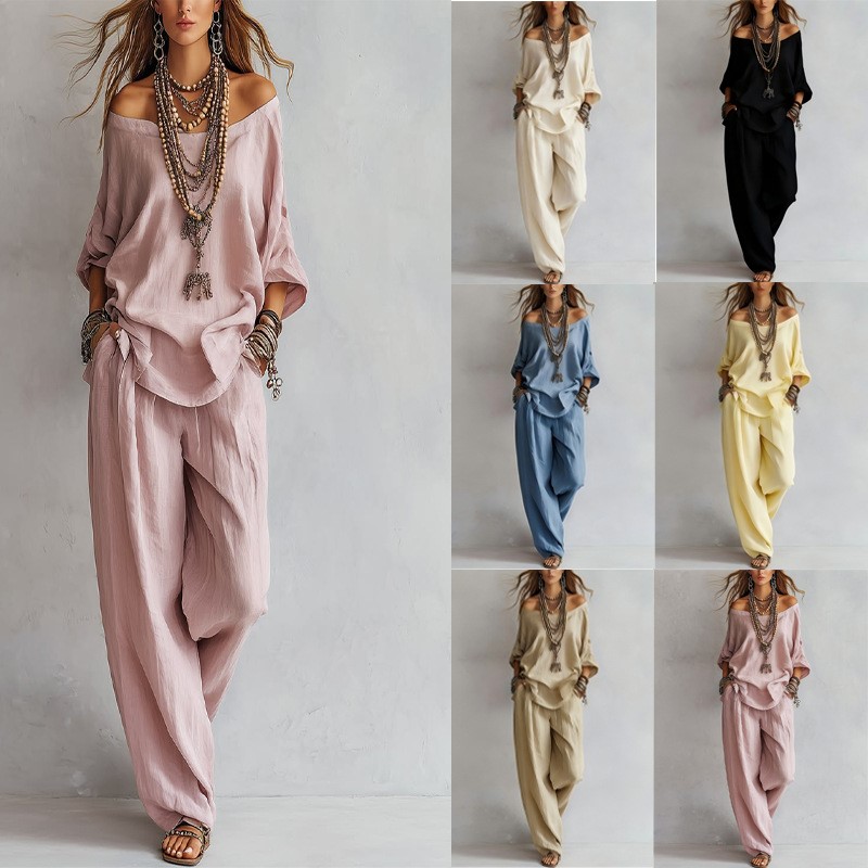 Traje de dos piezas para mujer - Summer Linen Clothing For Women reseña y precio