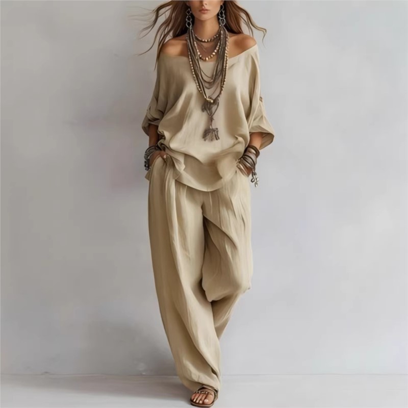 Traje de dos piezas para mujer - Summer Linen Clothing For Women reseña y precio