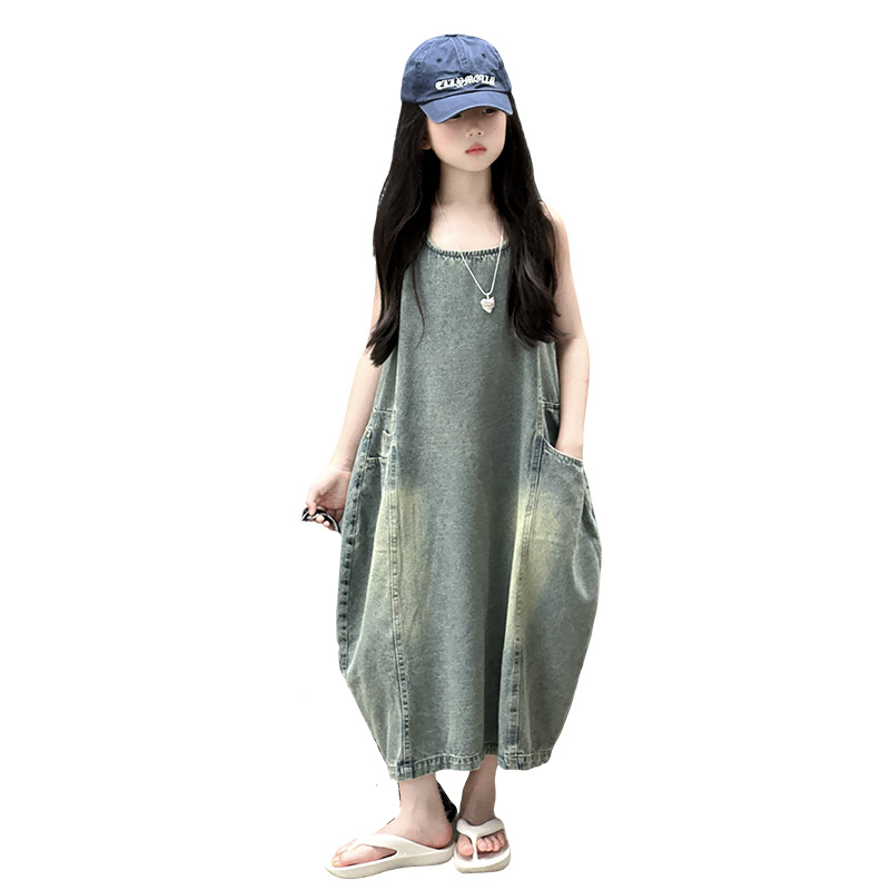Vintage azul niños niñas alta  - Summer Clothing Set For Girls reseña y precio