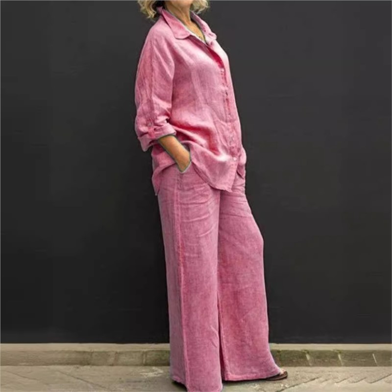 Conjunto de dos piezas para mu - Summer Linen Clothing For Women reseña y precio