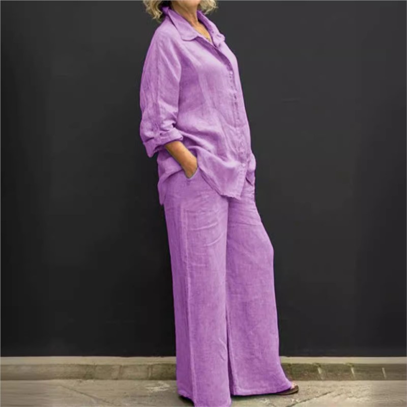 Conjunto de dos piezas para mu - Summer Linen Clothing For Women reseña y precio