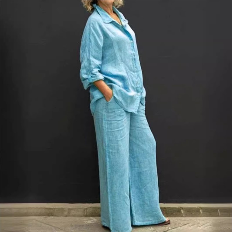 Conjunto de dos piezas para mu - Summer Linen Clothing For Women reseña y precio