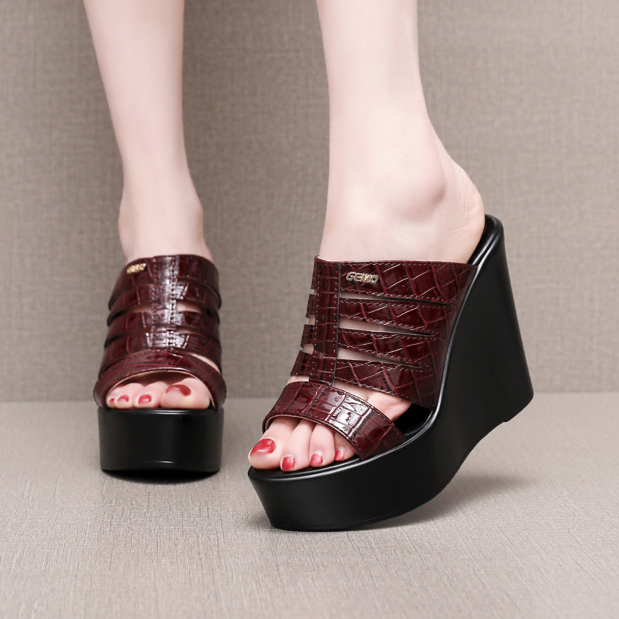 Sandalias de cuña de cuero de  - Quality Summer Clothing reseña y precio