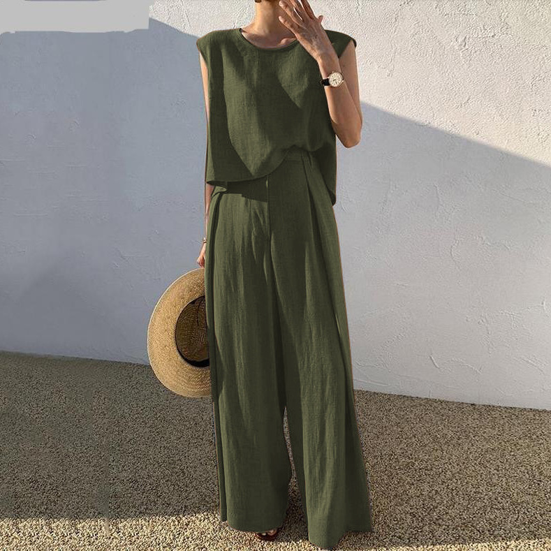 Conjuntos de 2 piezas para muj - Summer Linen Clothing For Women reseña y precio
