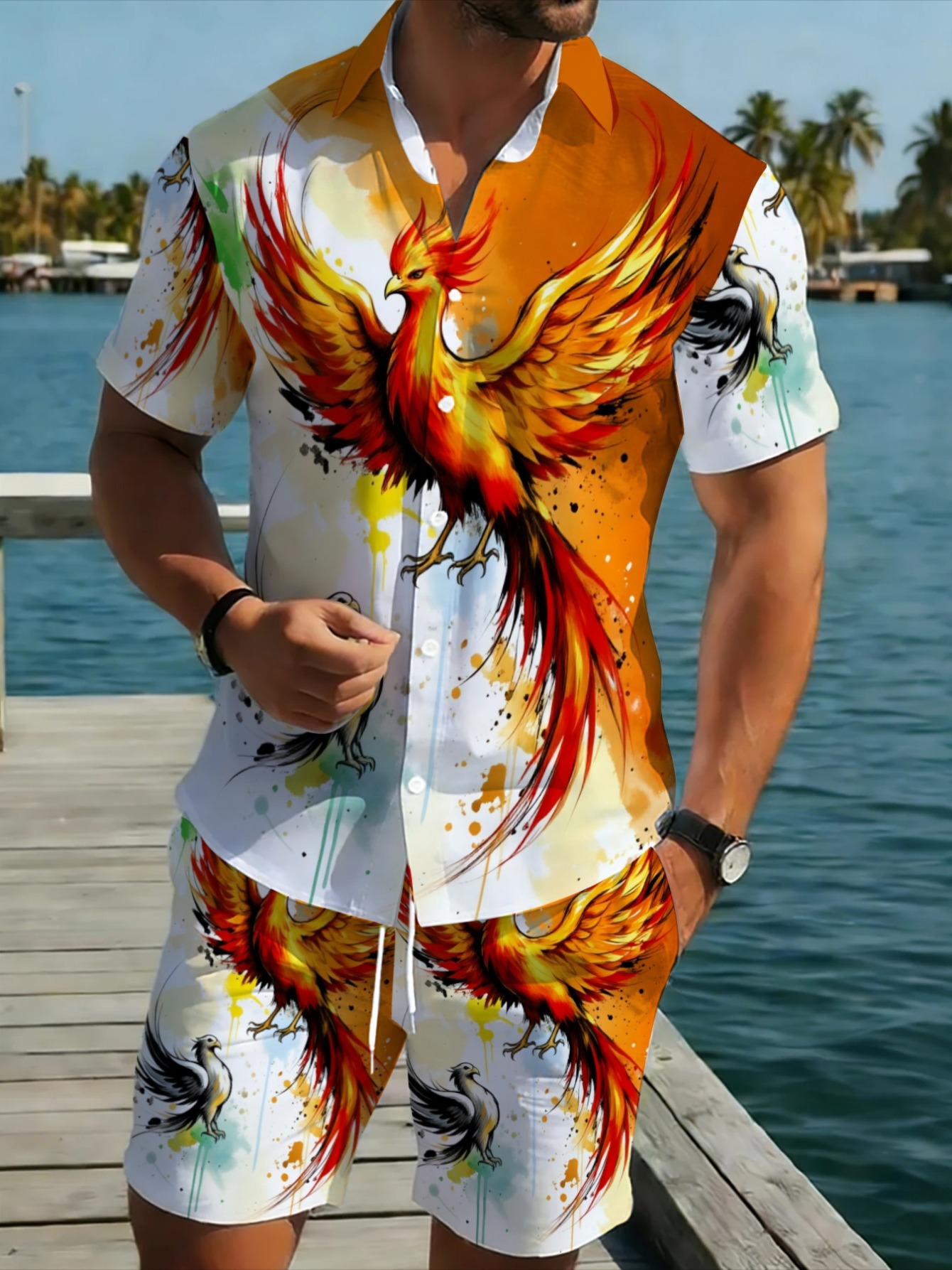 Conjunto de hombre con patrón  - Summer Clothing Vacation reseña y precio